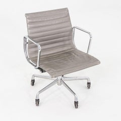 2005 Herman Miller Eames Aluminum Group Management Desk Chair in Greige Leather