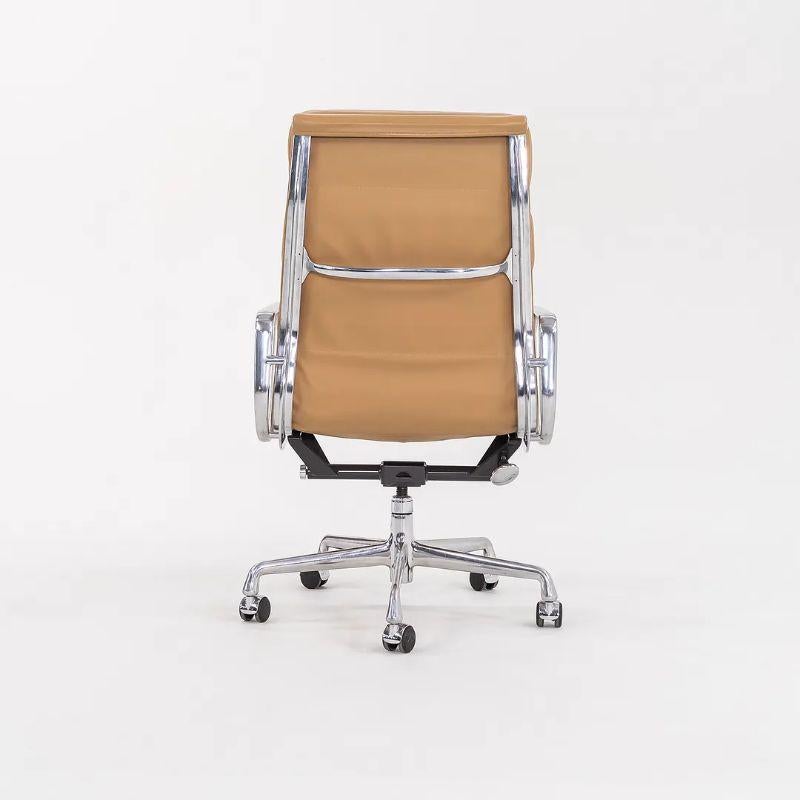 2005 Herman Miller Eames Soft Pad Executive Desk Chairs In Tan Leather For Sale 2