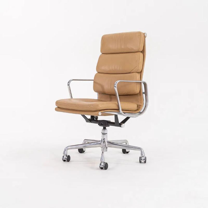 2005 Herman Miller Eames Soft Pad Executive Desk Chairs In Tan Leather For Sale 3