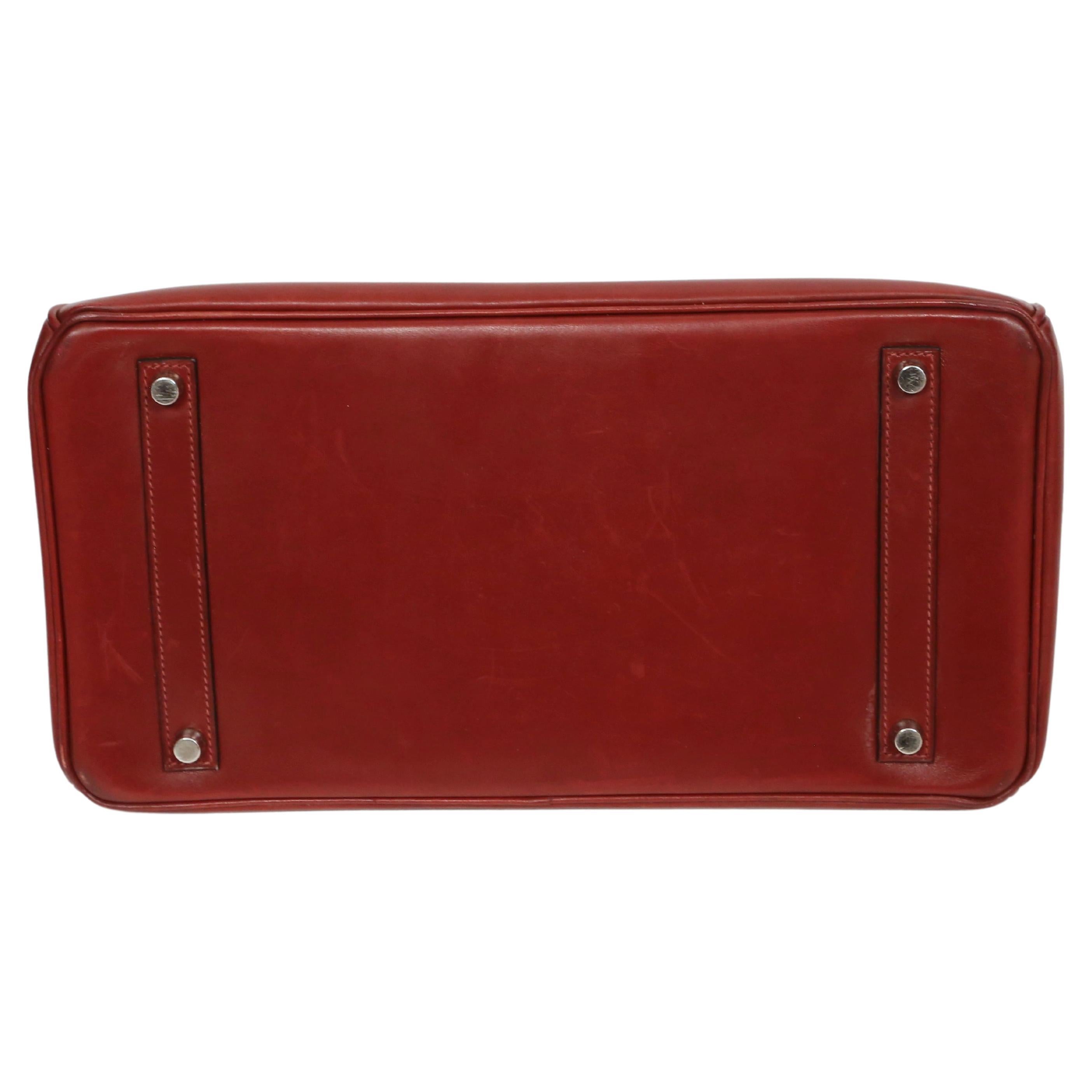 2005 HERMES 35 cm rouge box leather BIRKIN bag 6