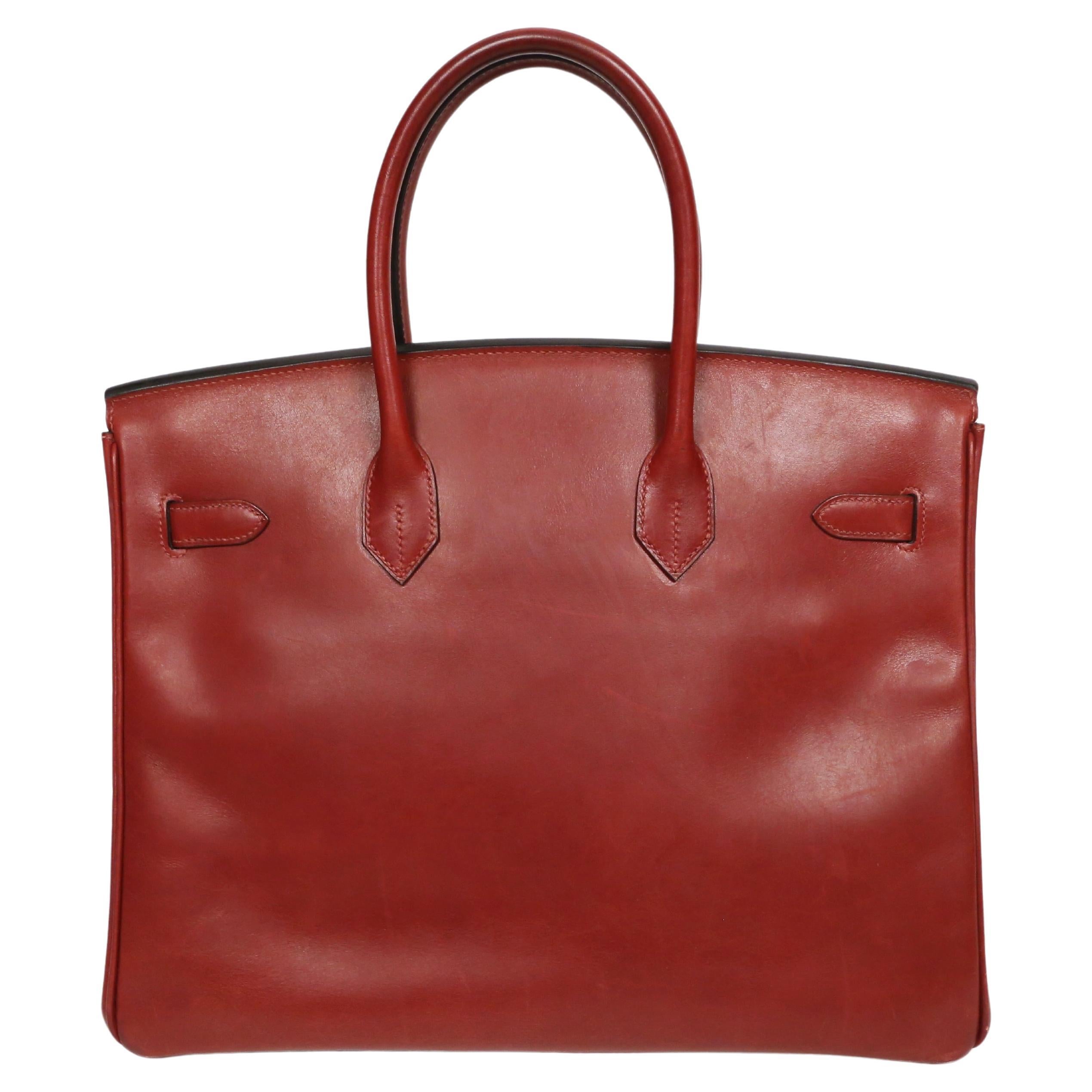 2005 HERMES 35 cm rouge box leather BIRKIN bag In Good Condition In San Fransisco, CA