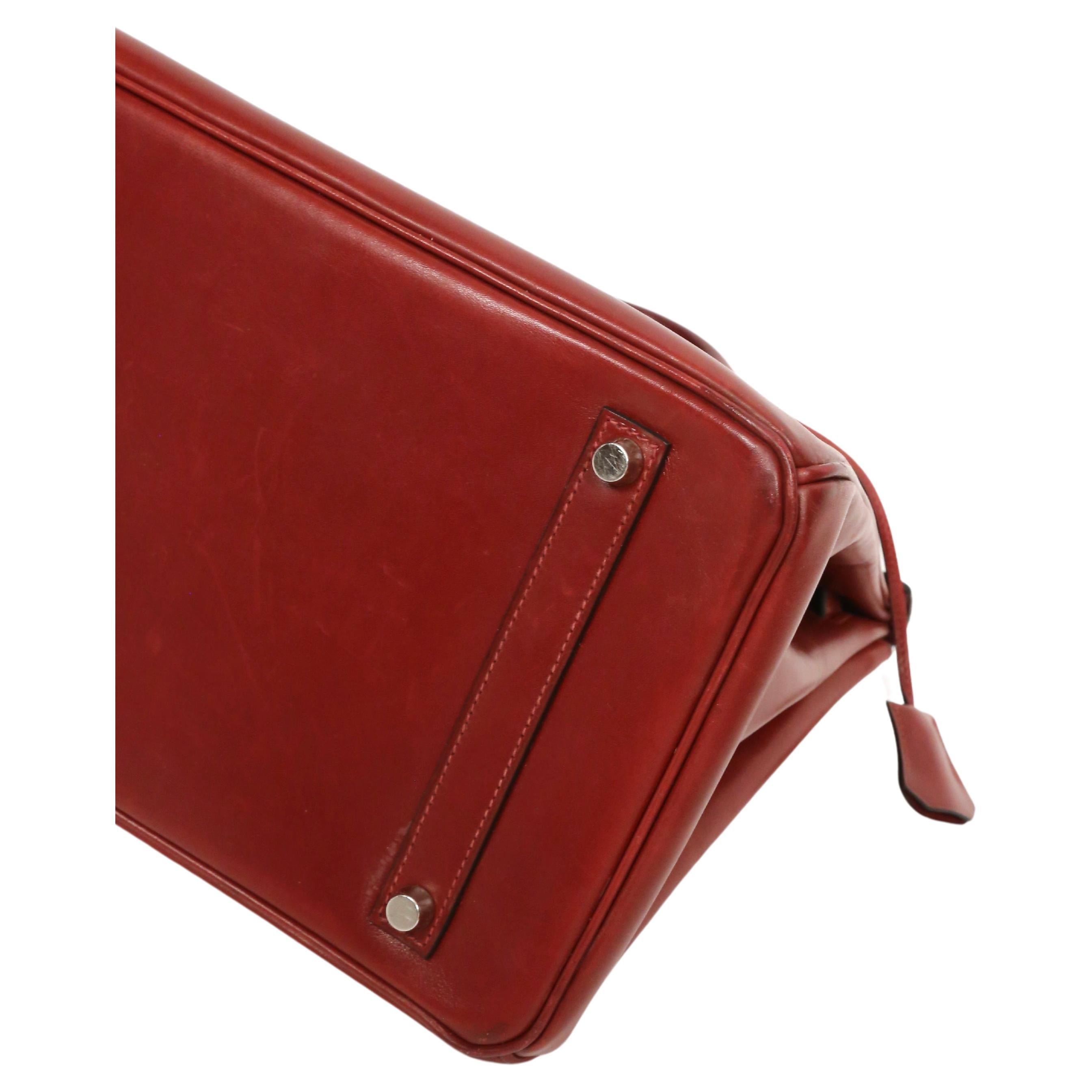 2005 HERMES 35 cm rouge box leather BIRKIN bag 2