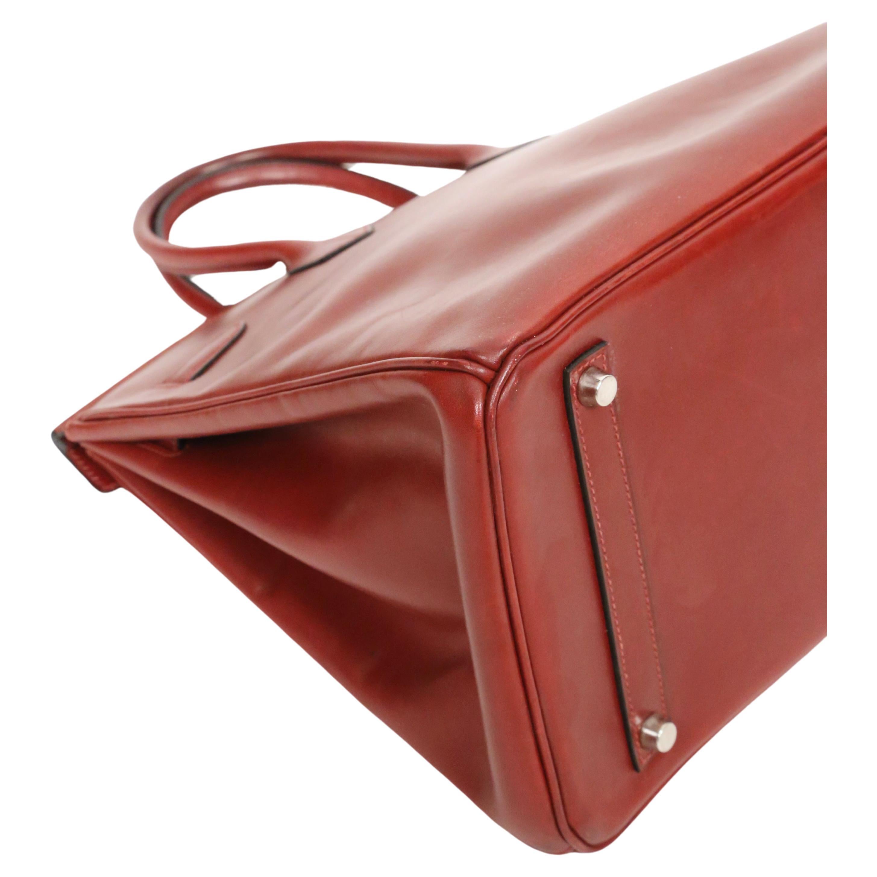 2005 HERMES 35 cm rouge box leather BIRKIN bag 5