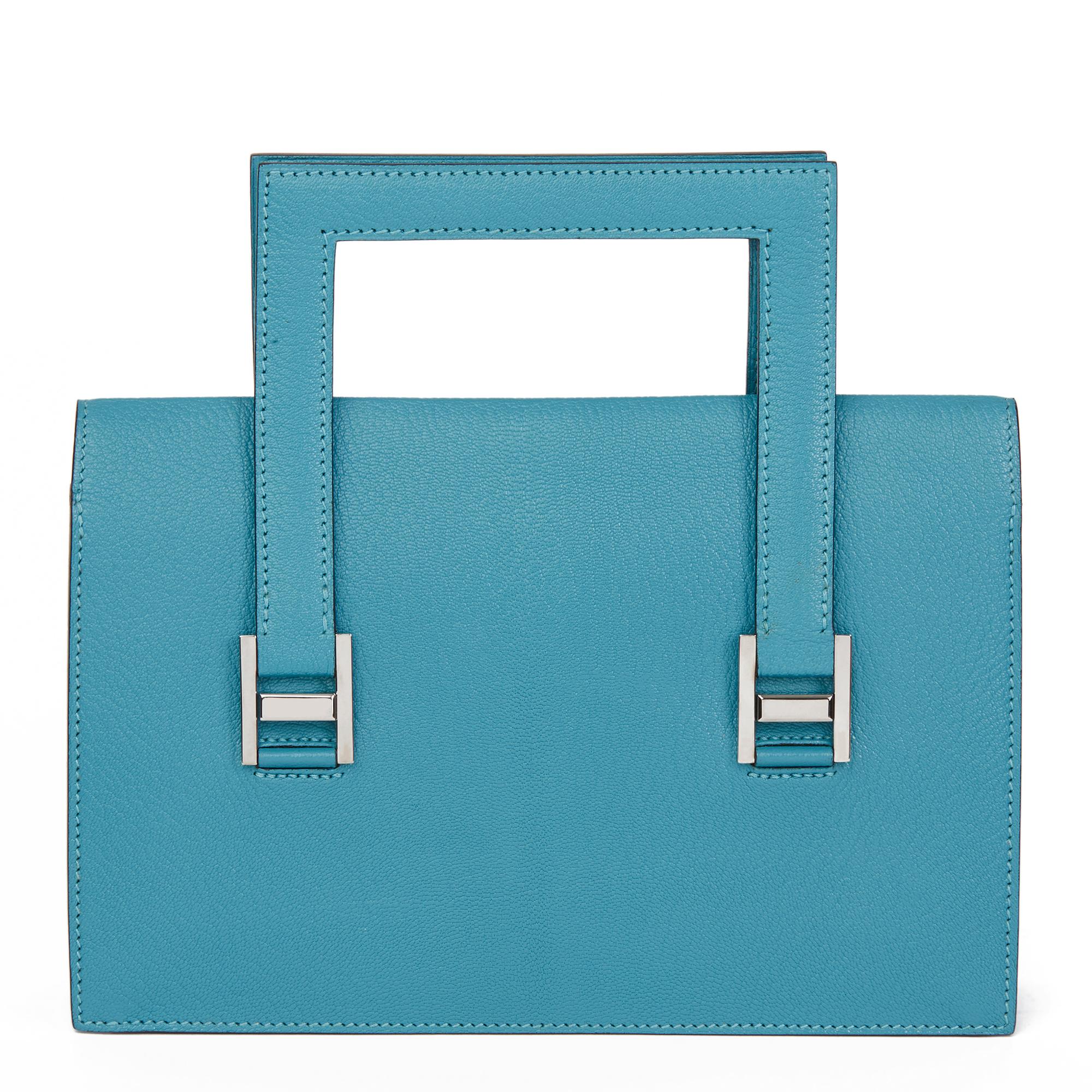 2005 Hermès Blue Paon Chevre Mysore Leather 365 PM In Excellent Condition In Bishop's Stortford, Hertfordshire
