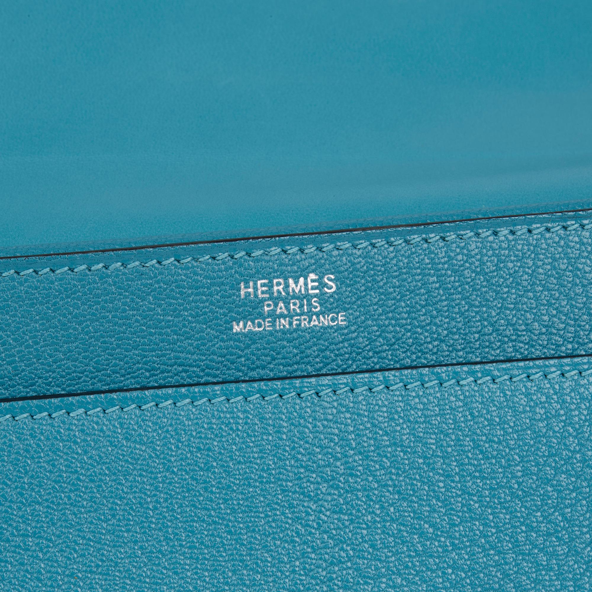 2005 Hermès Blue Paon Chevre Mysore Leather 365 PM 3