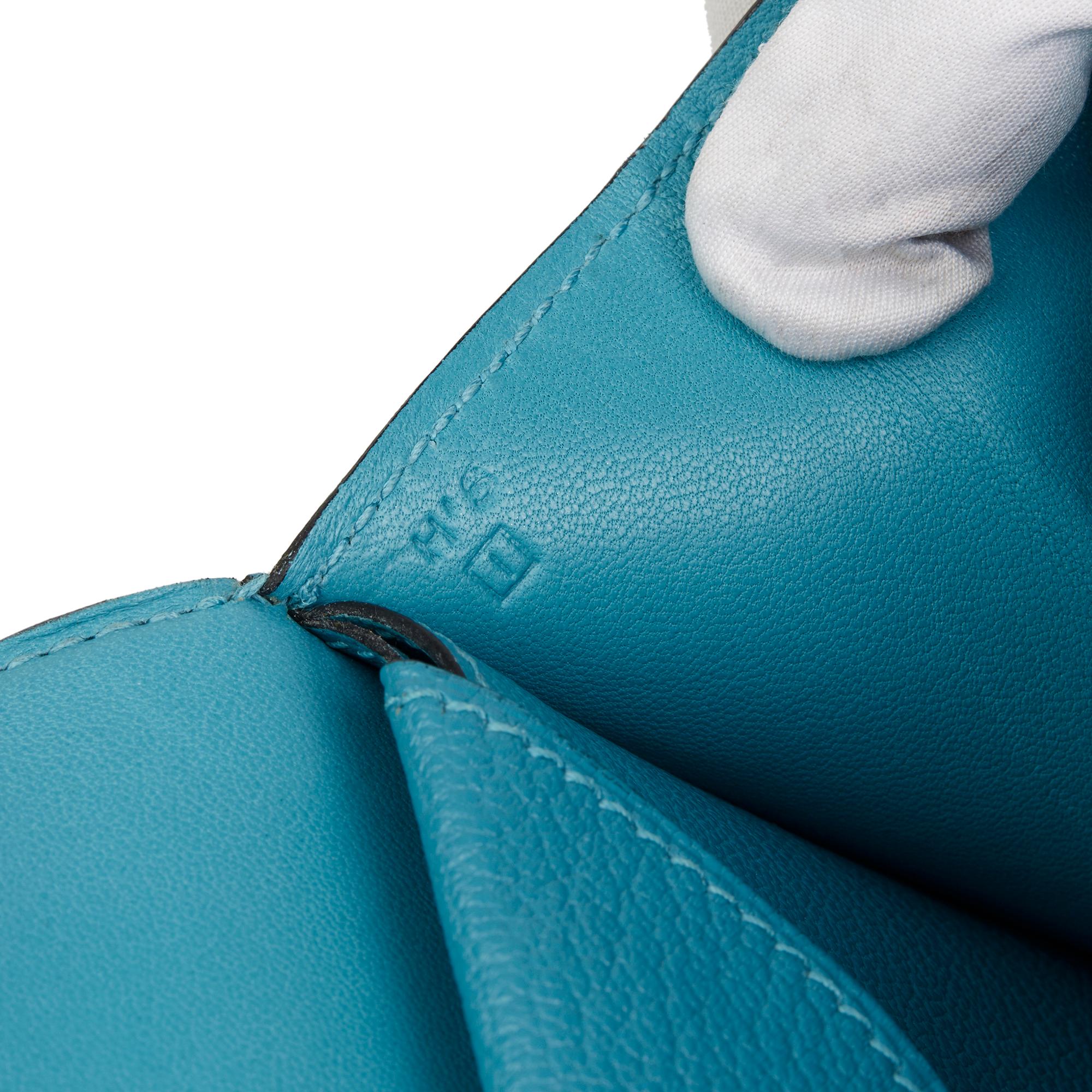 2005 Hermès Blue Paon Chevre Mysore Leather 365 PM 4
