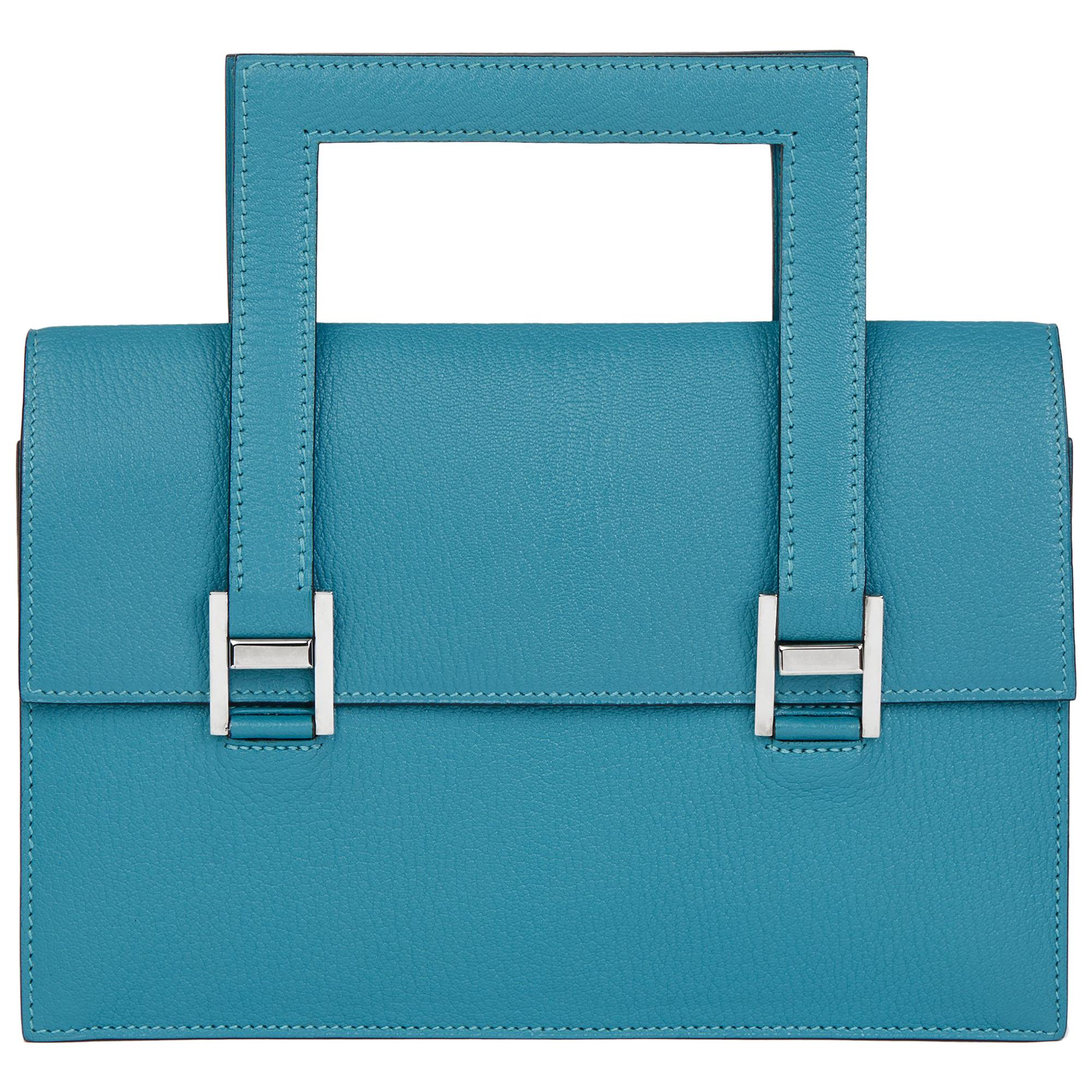 2005 Hermès Blue Paon Chevre Mysore Leather 365 PM