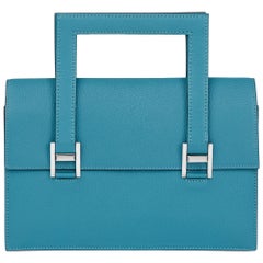 2005 Hermès Blue Paon Chevre Mysore Leather 365 PM