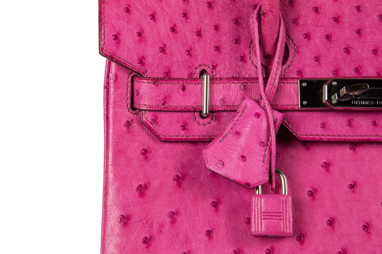 Hermès Fuchsia PINK Ostrich 32 cm HAC Birkin Bag at 1stDibs