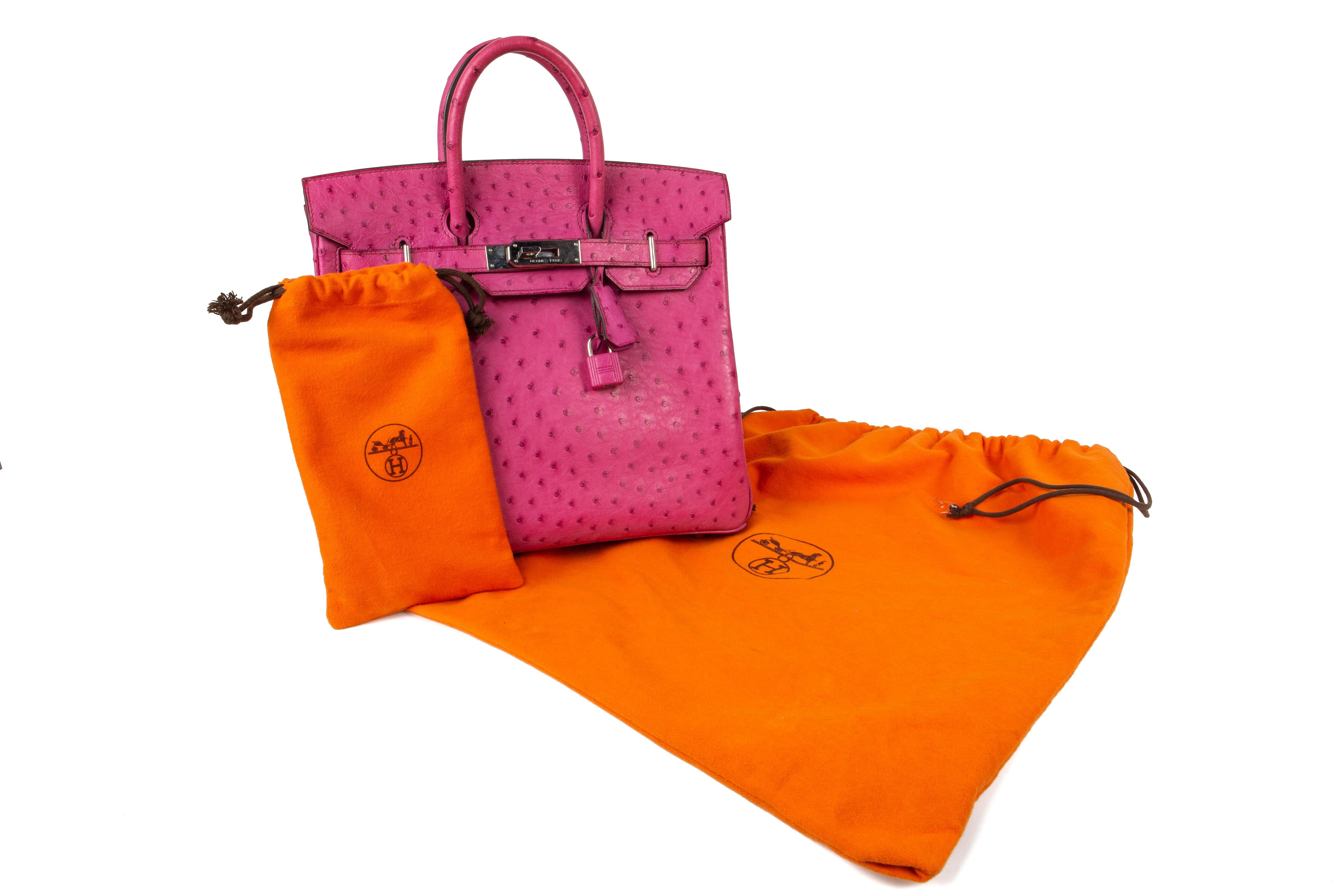 2005 Hermès Fuchsia Pink Ostrich Birkin 28 For Sale 2