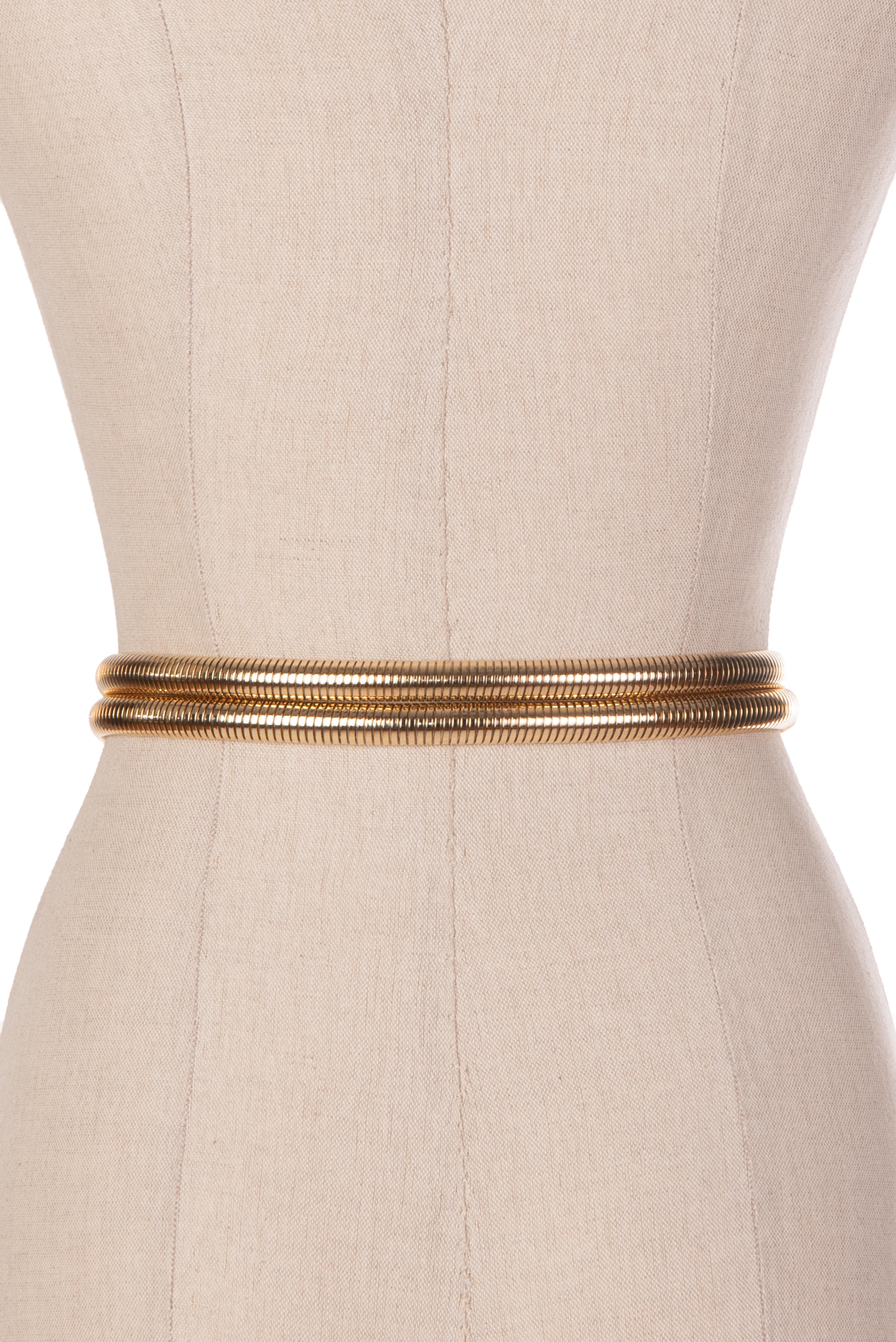 Ceinture double extensible JUDITH LEIBER en métal ornée de cristaux, 2005 Unisexe en vente