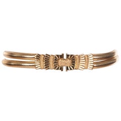 Ceinture double extensible JUDITH LEIBER en métal ornée de cristaux, 2005