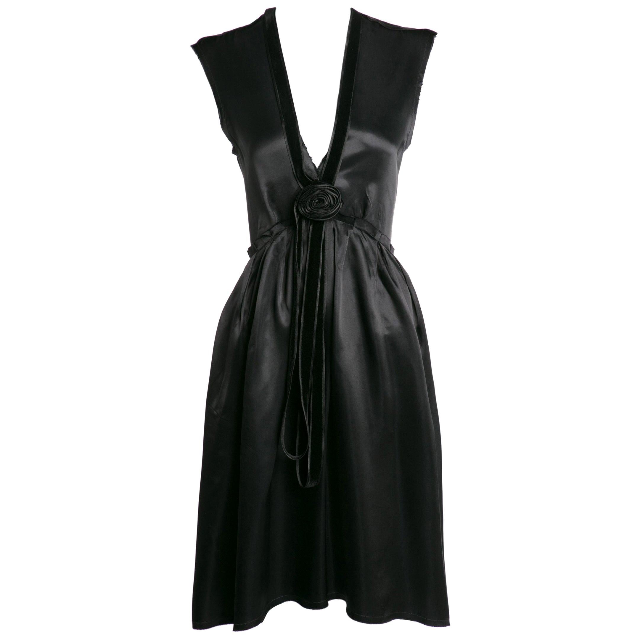 Lanvin Vintage Black Silk Tiered Gown at 1stDibs