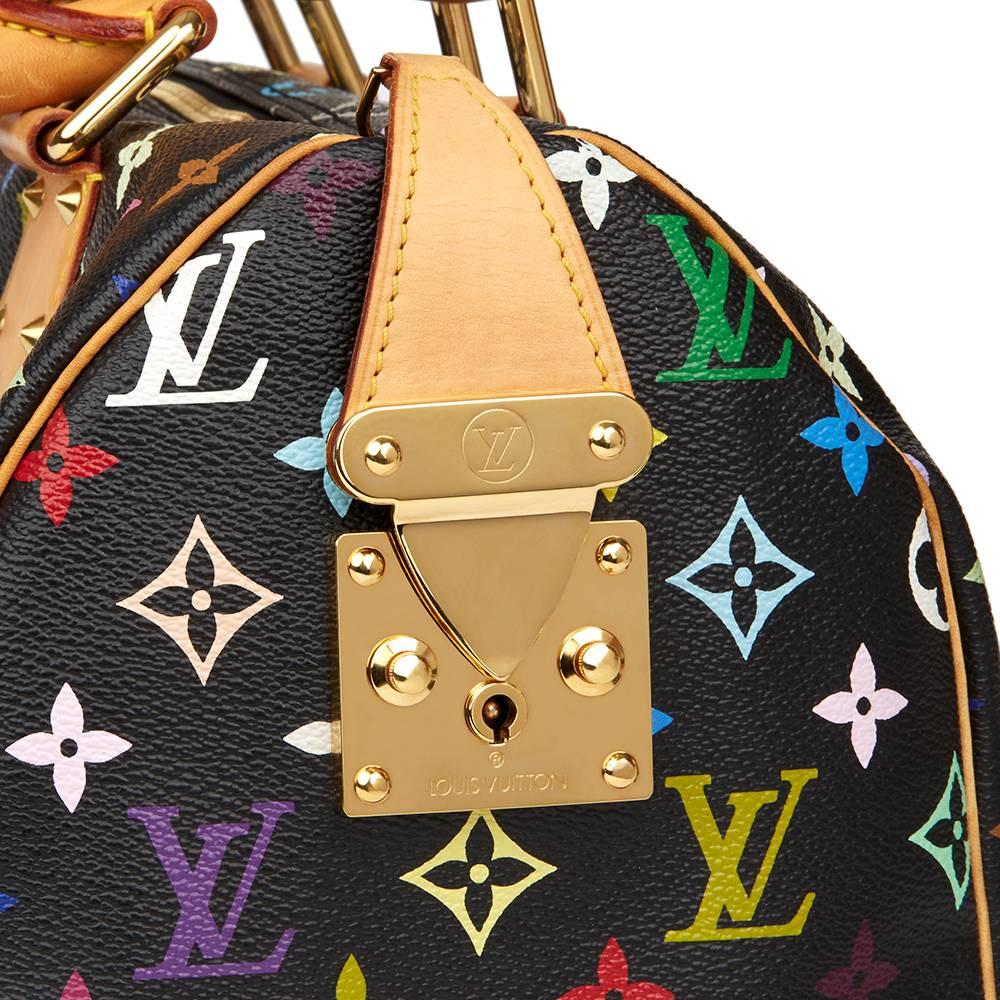 2005 Louis Vuitton Black Multicolour Monogram Coated Canvas Speedy 30 In Good Condition In Bishop's Stortford, Hertfordshire