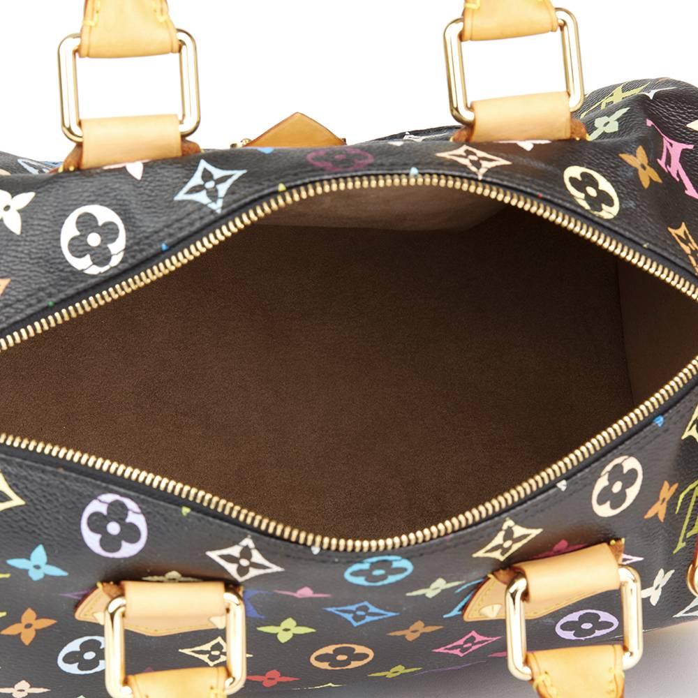 2005 Louis Vuitton Black Multicolour Monogram Coated Canvas Speedy 30 2