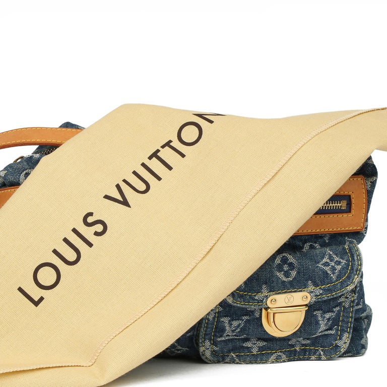 2005 Louis Vuitton Blue Monogram Denim and Vachetta Leather Baggy PM at  1stDibs