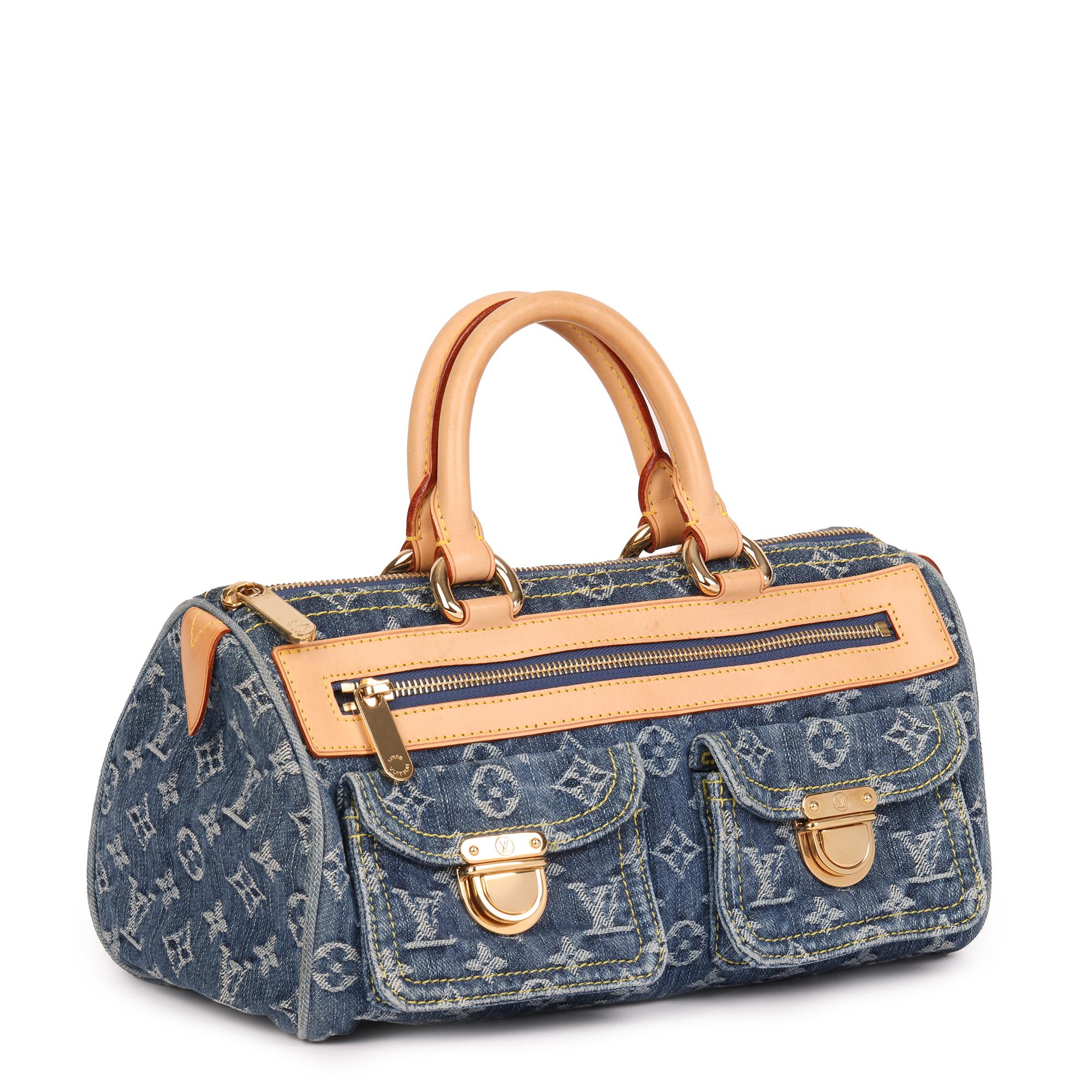 LOUIS VUITTON
Blue Monogram Denim & Vachetta Leather Neo Speedy 30

Xupes Reference: HB4099
Serial Number: SD1015
Age (Circa): 2005
Accompanied By: Louis Vuitton Dust Bag
Authenticity Details: Date Stamp (Made in the USA)
Gender: Ladies
Type: