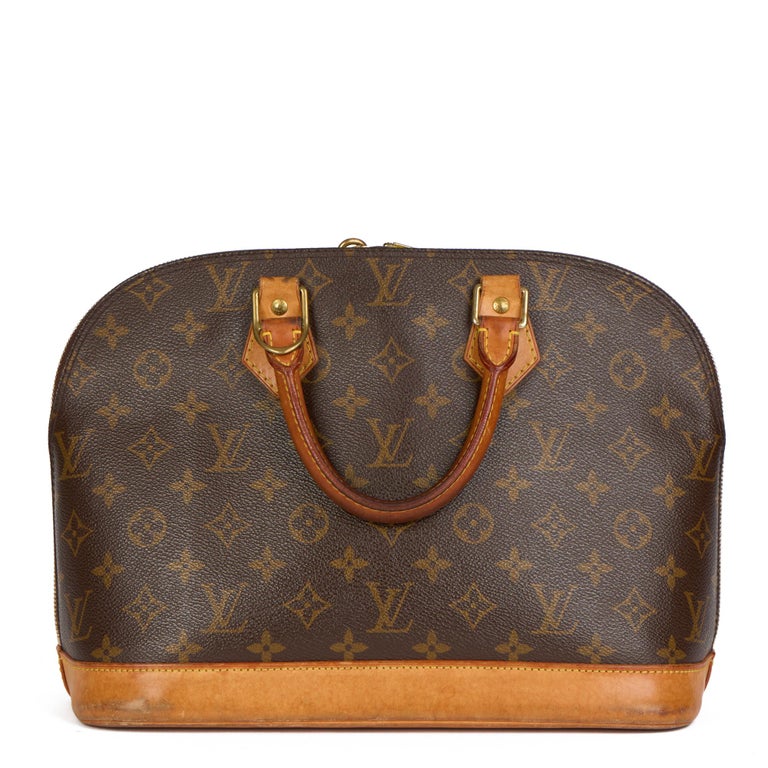 2005 Louis Vuitton Brown Monogram Coated Canvas and Vachetta Leather Alma  PM at 1stDibs