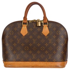2005 Louis Vuitton Braun Monogramm beschichtetes Segeltuch & Vachetta-Leder Alma PM