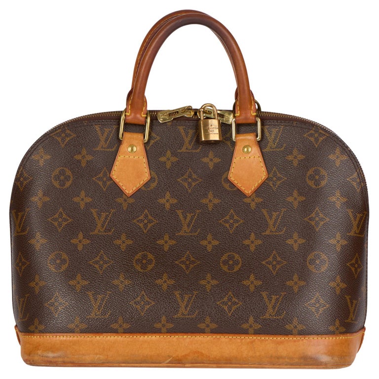 LOUIS VUITTON Brown Monogram Coated Canvas and Vachetta Leather Alma PM at  1stDibs