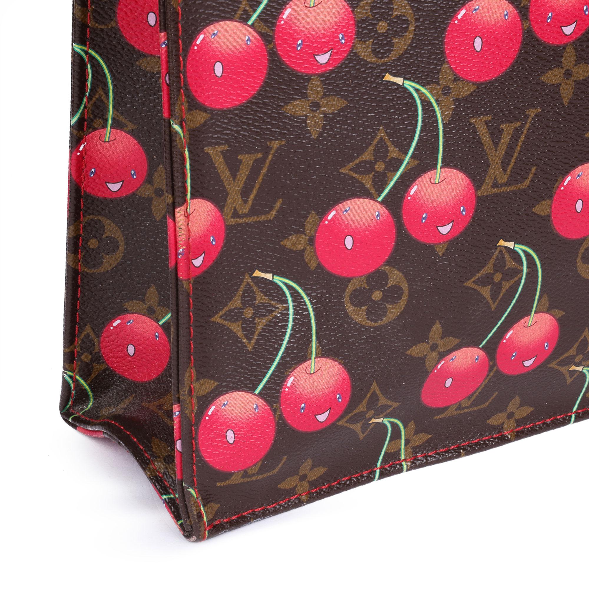 2005 Louis Vuitton Cherries Brown Monogram Coated Canvas Murakami Sac Plat 1