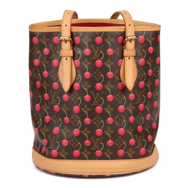 2005 Louis Vuitton Cherries Monogram Coated Canvas Leather Murakami Bucket  Bag at 1stDibs