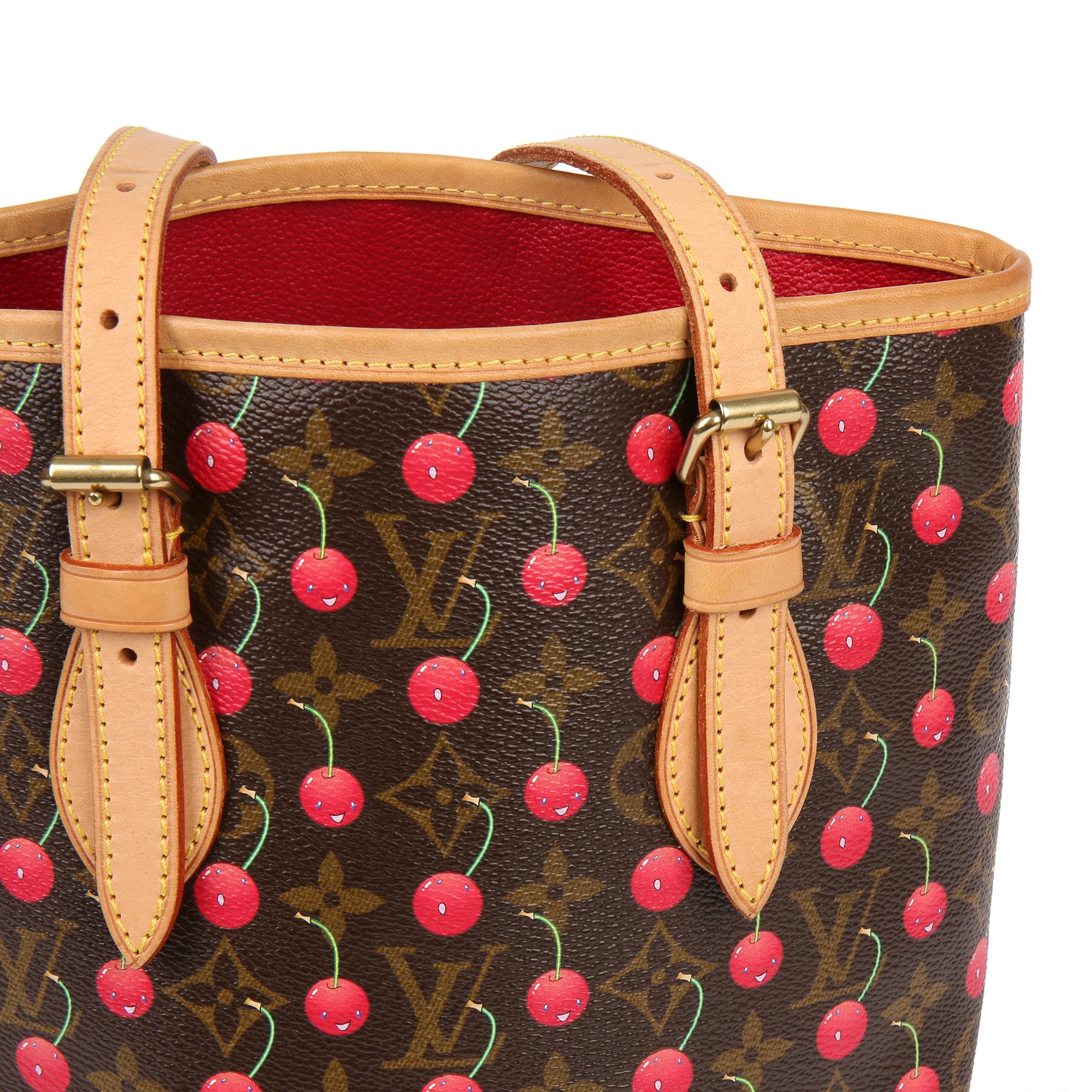 2005 Louis Vuitton Cherries Monogram Coated Canvas Leather Murakami Bucket Bag In Excellent Condition In Bishop's Stortford, Hertfordshire