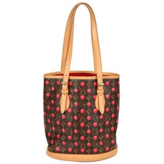 2005 Louis Vuitton Cherries Monogram Coated Canvas Leather Murakami Bucket Bag 