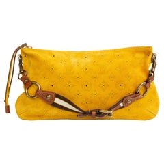 2005 Louis Vuitton Mahina Onatah PM Shoulder Bag/Clutch in Yellow Suede