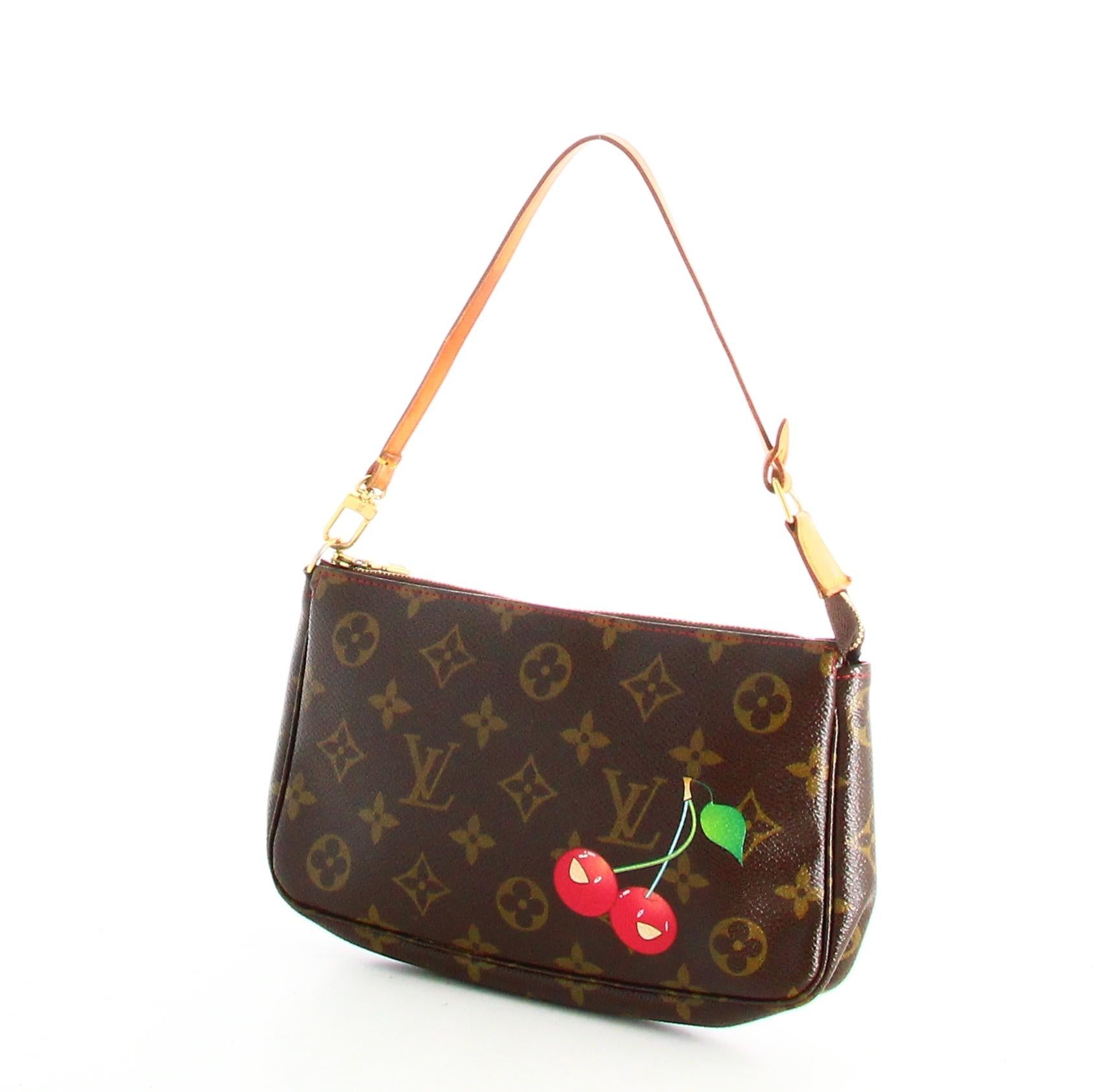 Women's 2005 Louis Vuitton Mini Handbag Canvas Monogram Cherry 