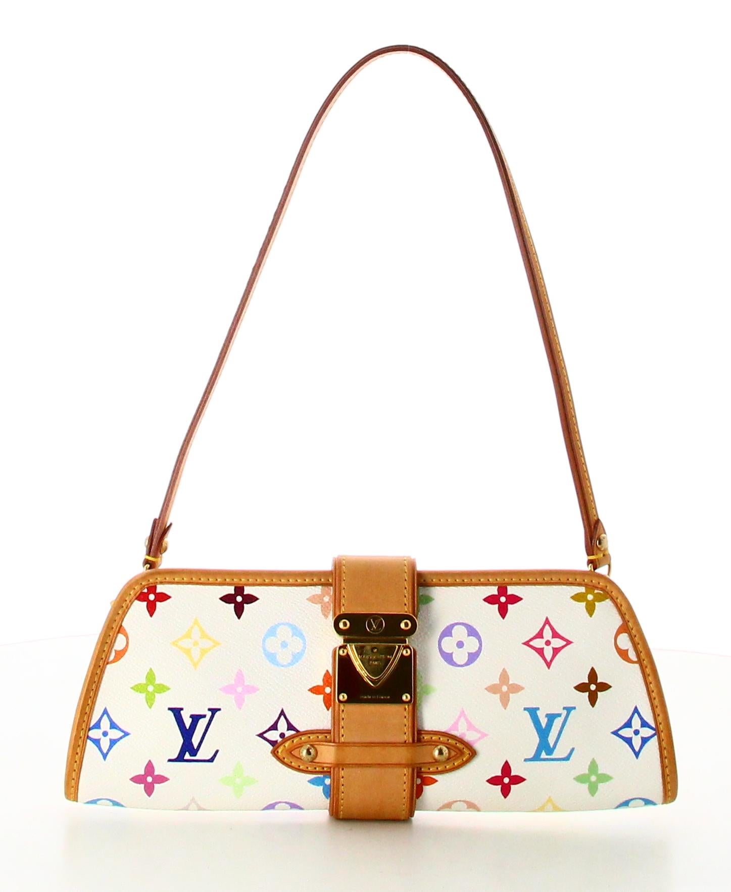 2005 Louis Vuitton Shirley Multicolor Handbag

- Good condition. Shows signs of wear over time. 
- Louis Vuitton Shirley Handbag 
- Multicolor
- Monogram canvas 
- Brown leather strap 
- Clasp : Brown leather shoulder strap and golden lock 
-