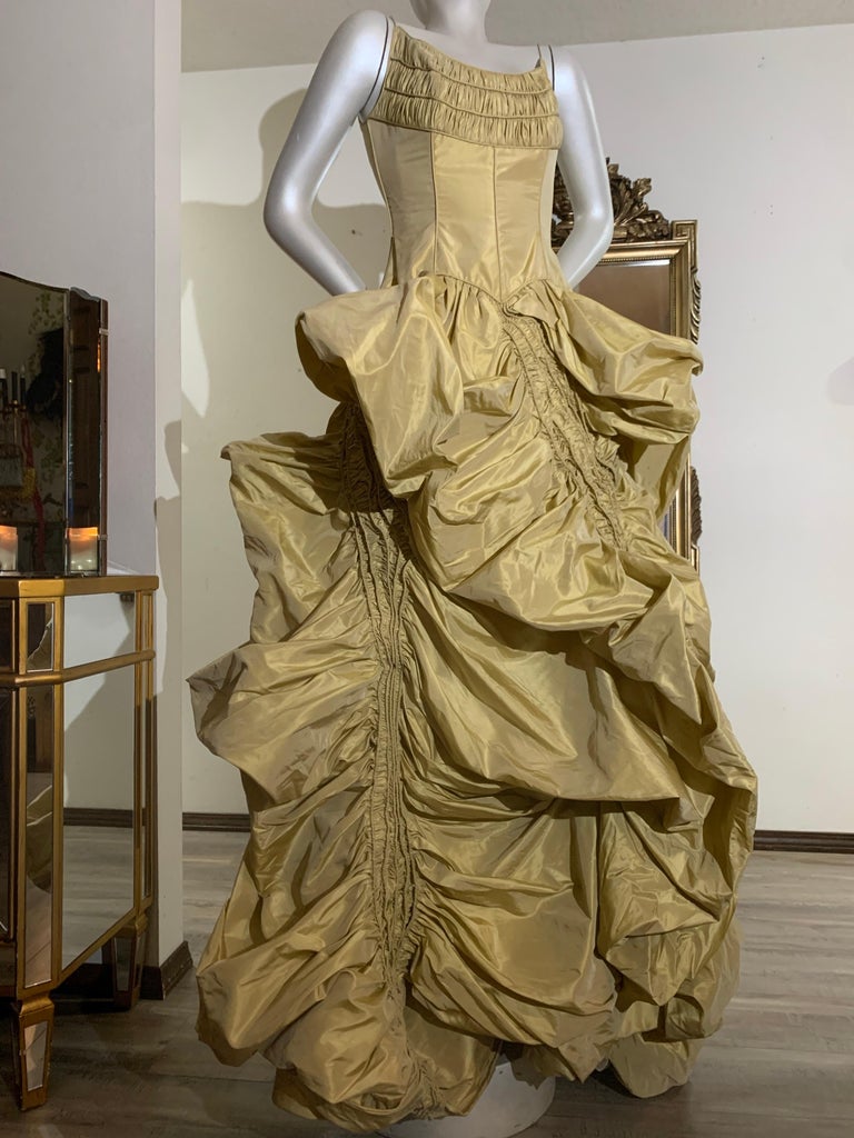 2005 Michael Casey Gold Taffeta Gown Worn by Patty Labelle for Album Cover