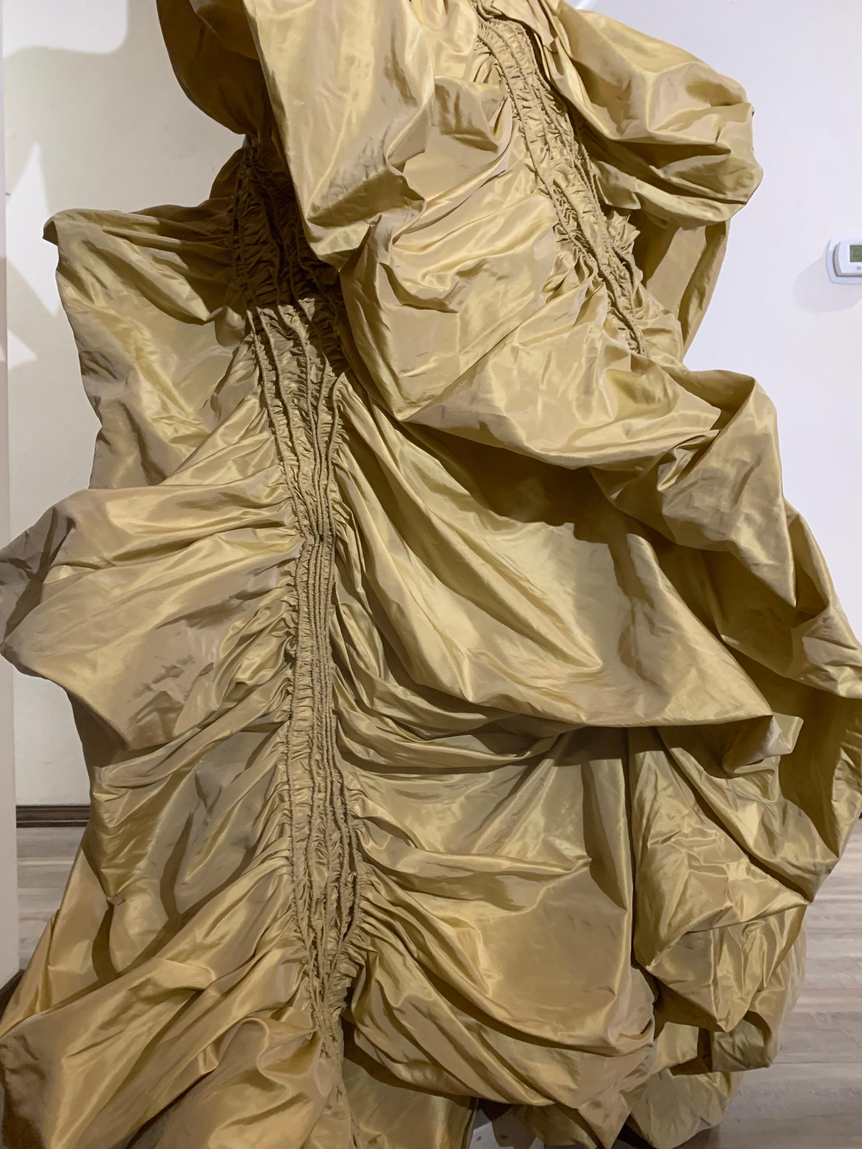 Women's 2005 Michael Casey Gold Taffeta Gown Worn By Patty Labelle for Album Cover For Sale
