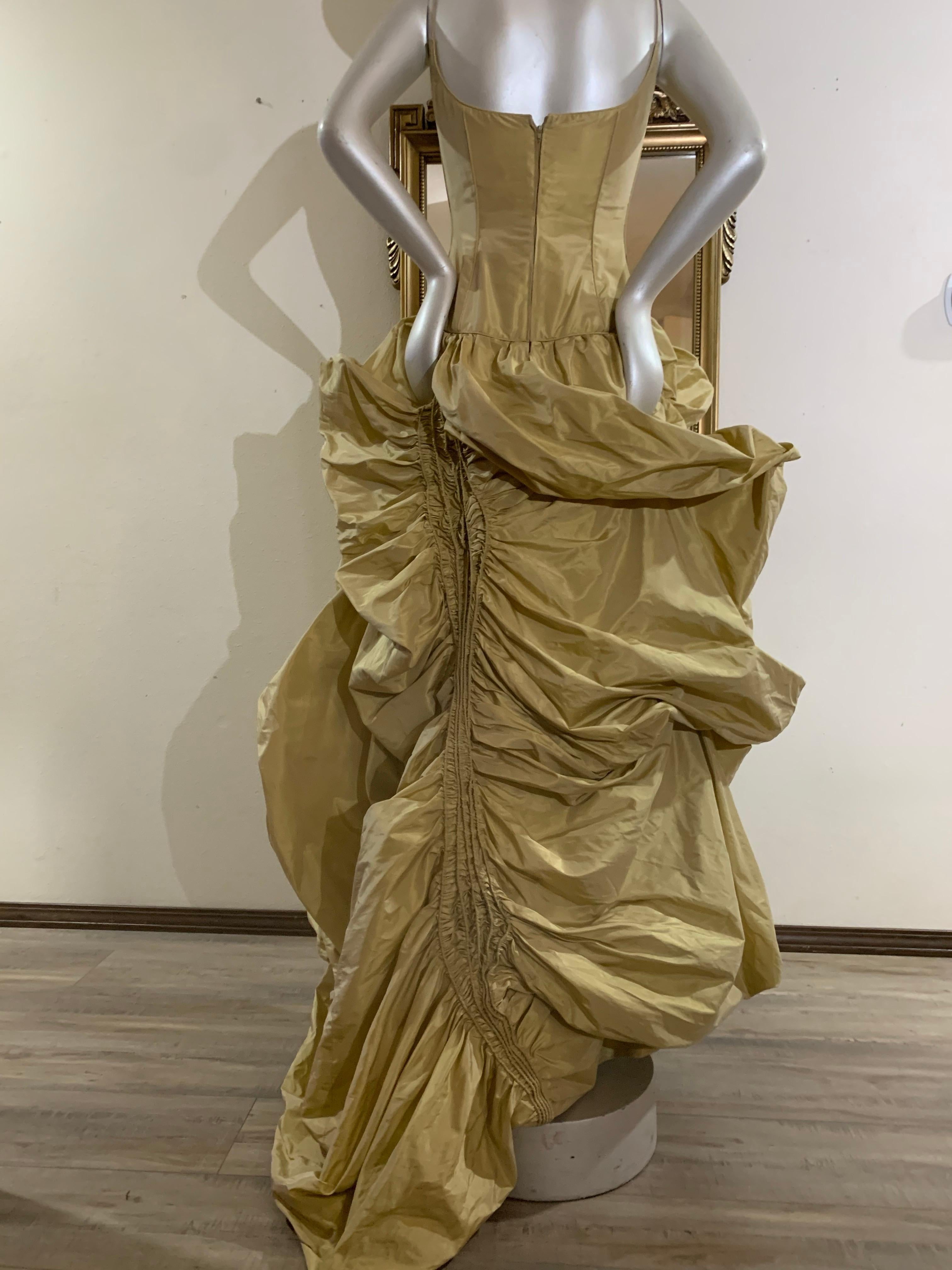 2005 Michael Casey Gold Taffeta Gown Worn By Patty Labelle for Album Cover For Sale 2