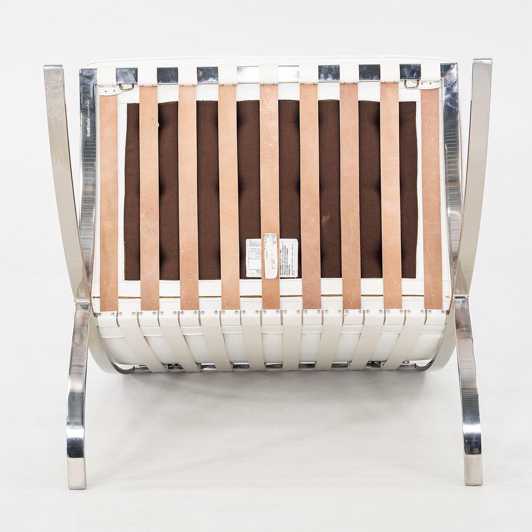 2005 Mies van der Rohe für Knoll Edelstahl Barcelona Loungesessel mit Ottomane im Angebot 5