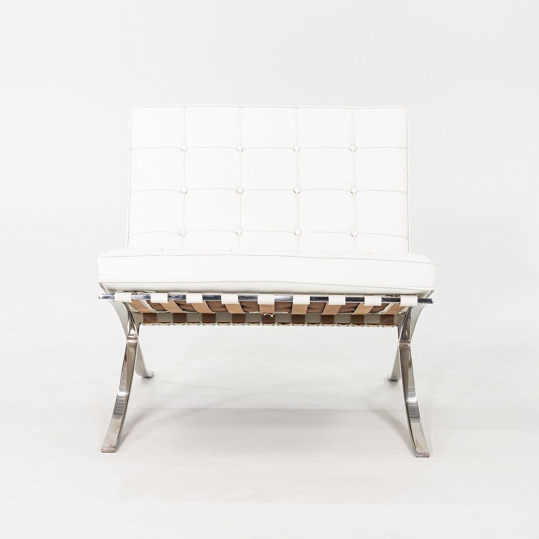 2005 Mies van der Rohe für Knoll Edelstahl Barcelona Loungesessel mit Ottomane (Moderne) im Angebot