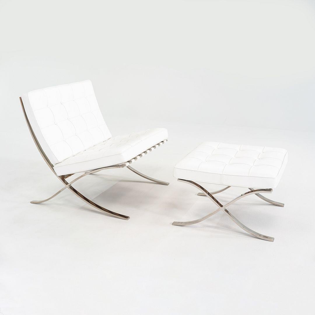 2005 Mies van der Rohe für Knoll Edelstahl Barcelona Loungesessel mit Ottomane im Zustand „Gut“ im Angebot in Philadelphia, PA