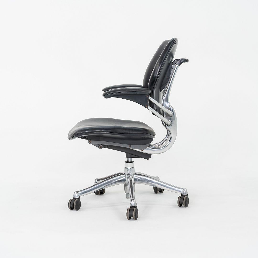 Modern 2005 Niels Diffrient for Humanscale Freedom Desk Chair in Black Leather For Sale