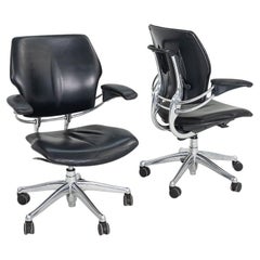 2005 Niels Diffrient für Humanscale Freedom-Schreibtischstuhl aus schwarzem Leder