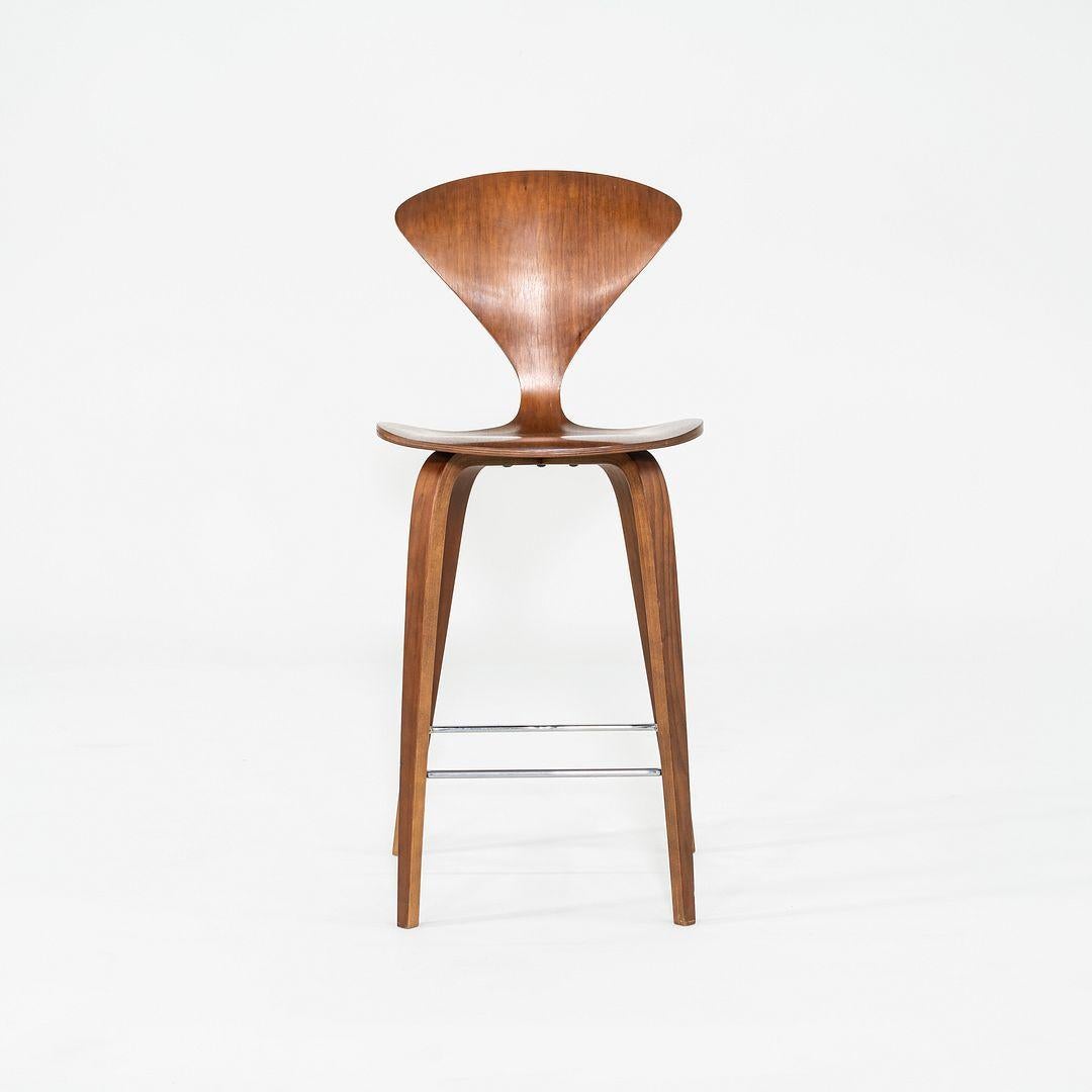 American 2005 Norman Cherner for Cherner Chair Company Walnut Counter Height Stool For Sale