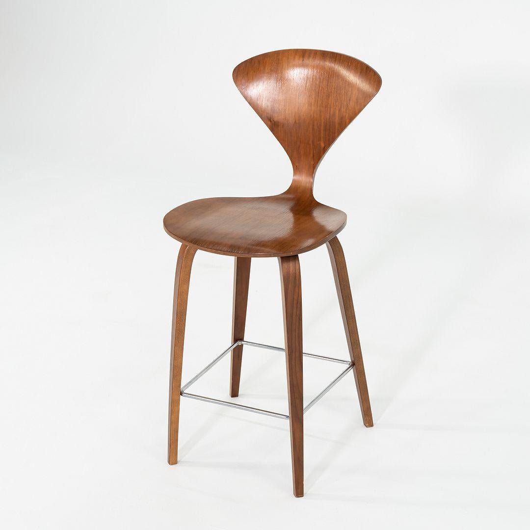 Wood 2005 Norman Cherner for Cherner Chair Company Walnut Counter Height Stool For Sale