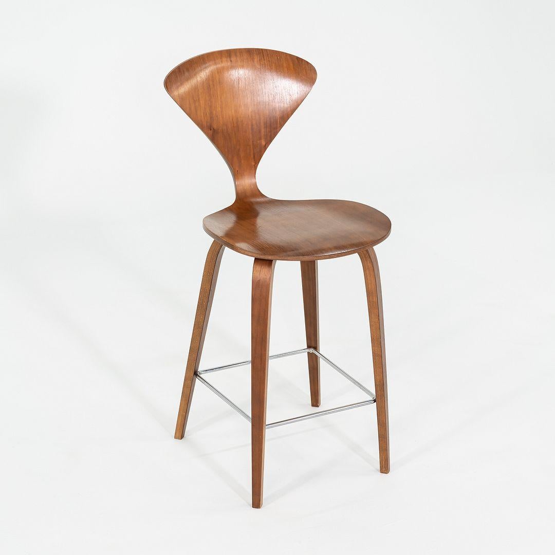 2005 Norman Cherner for Cherner Chair Company Walnut Counter Height Stool For Sale 1