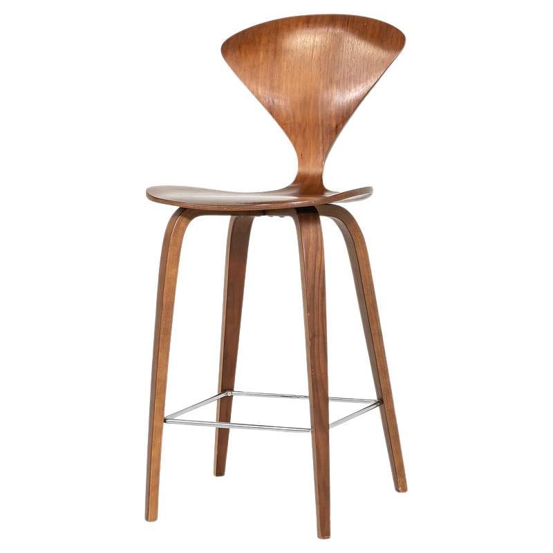 2005 Norman Cherner for Cherner Chair Company Walnut Counter Height Stool For Sale