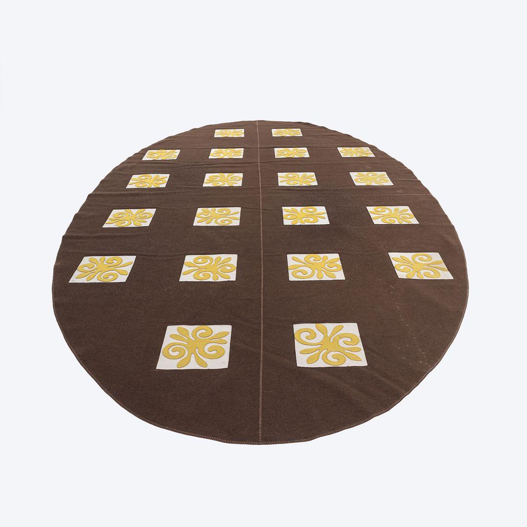 Alfombra Paola Lenti 2005 Made in Italy Ovalada de 2,5 x 3,5 m en marrón y amarillo Italiano en venta
