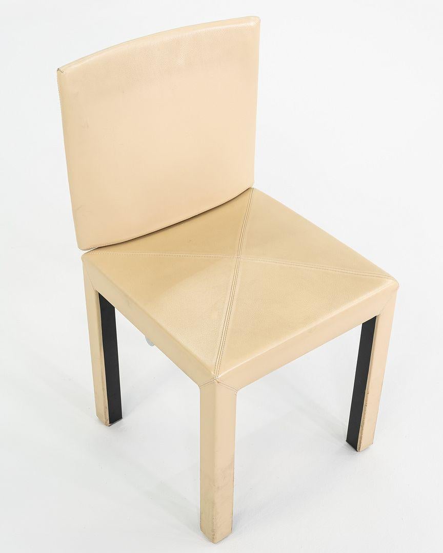 2005 Paolo Piva for B&B ltalia Arcadia Dining Side Chair in Tan Leather In Good Condition For Sale In Philadelphia, PA