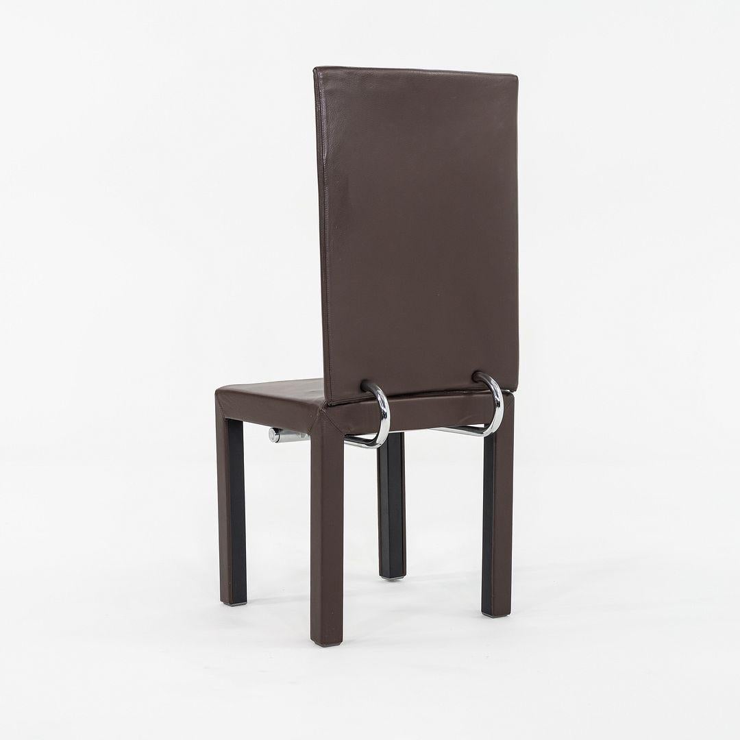 Italian 2005 Paolo Piva for B&B ltalia Arcadia High Back Dining Side Chair in Leather For Sale