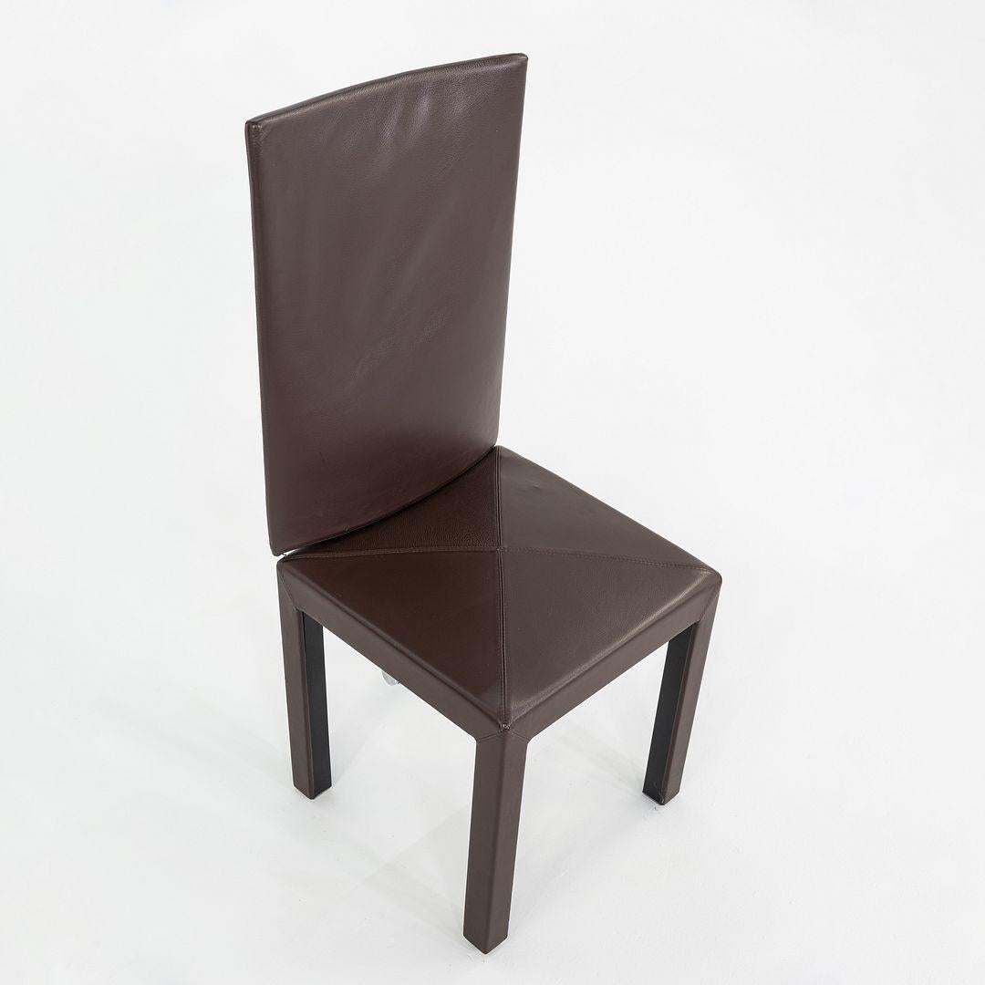 Steel 2005 Paolo Piva for B&B ltalia Arcadia High Back Dining Side Chair in Leather For Sale