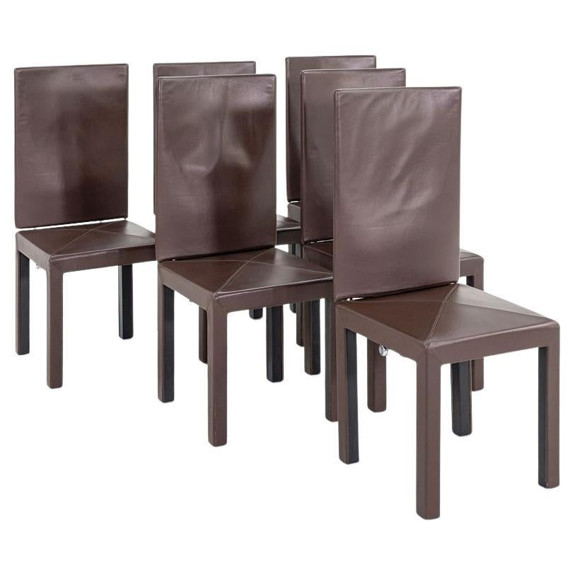 2005 Paolo Piva for B&B ltalia Arcadia High Back Dining Side Chair in Leather