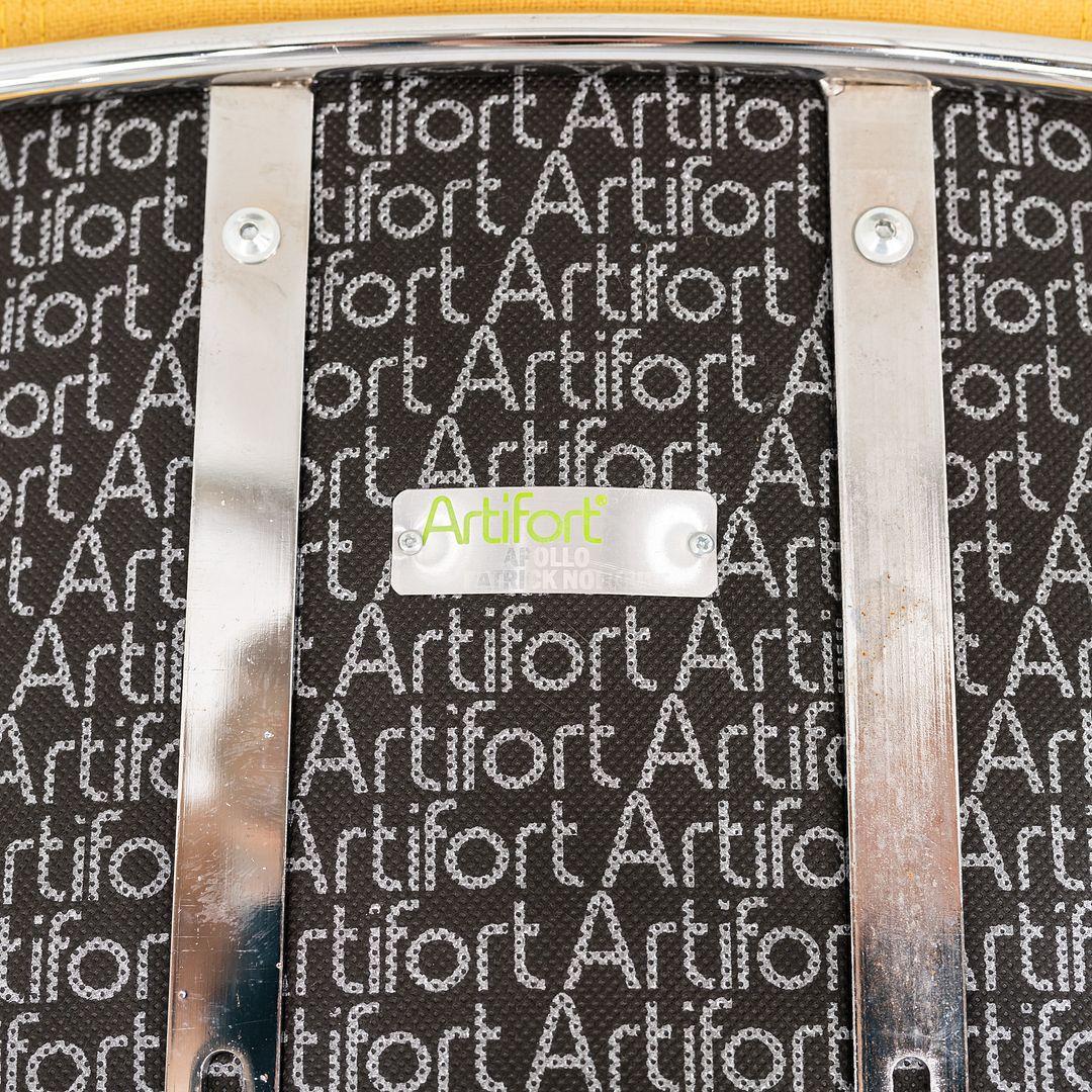 2005 Patrick Norguet para Artifort Taburete de mostrador Apollo de tela amarilla Acero en venta