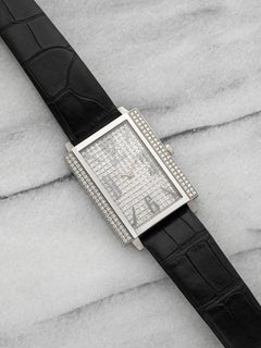 2005 Piaget Black Tie P10098 18K White Gold Diamond Pave Dial Manual 28mm